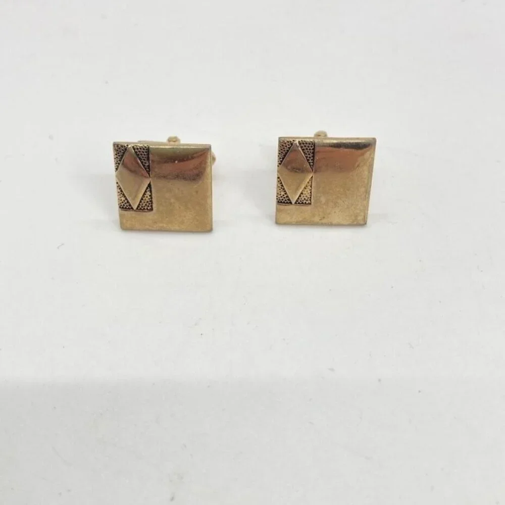 Vintage Swank Cufflinks Gold Tone .75